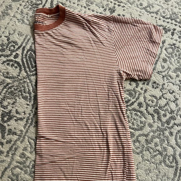Mens PACSUN Red & White Striped T-Shirt - Picture 1 of 4